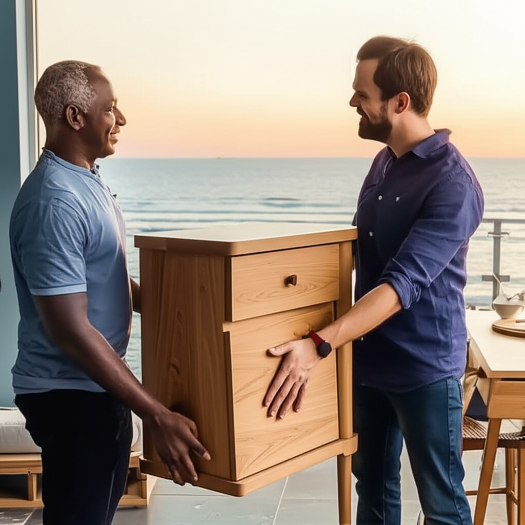 Moment de joie lors de la livraison d'une création